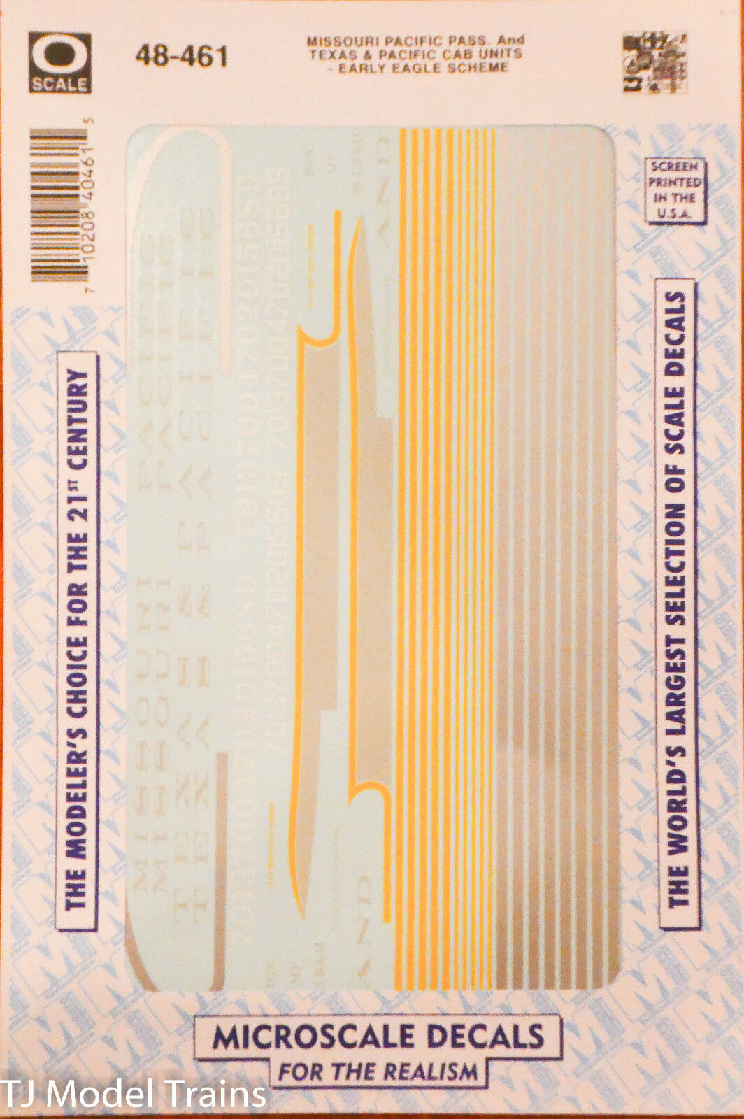 Microscale Decal O #48-461 Missouri Pacific Pass. and Texas & Pacific Cab Units