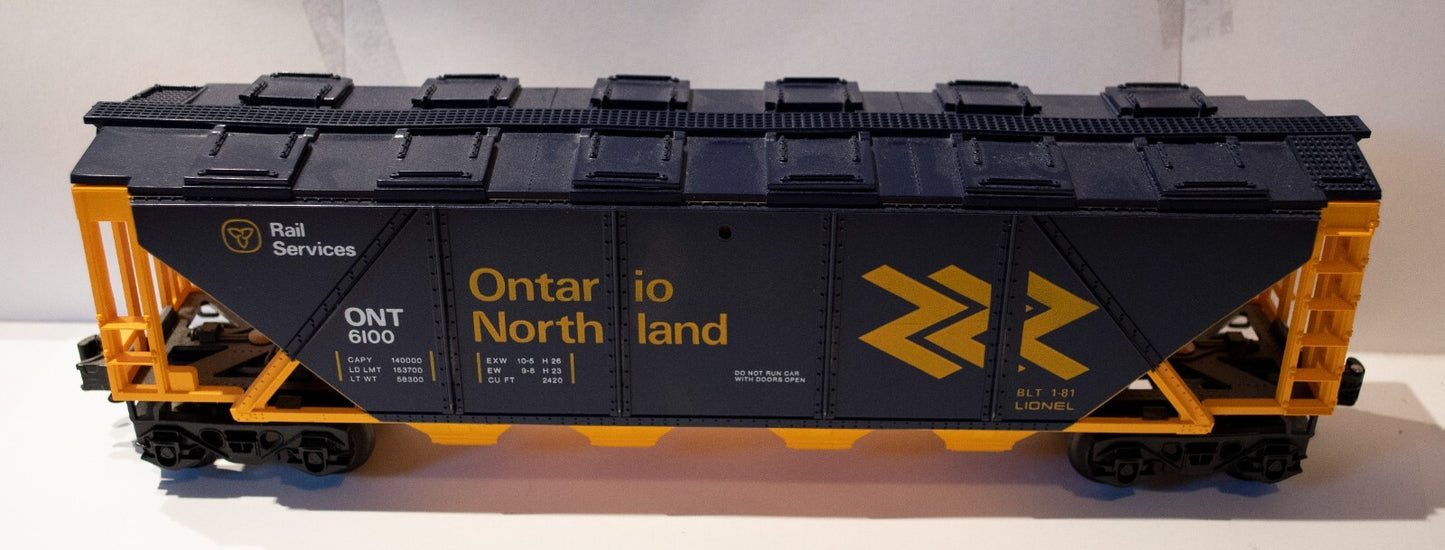 Lionel O Scale  #6-6100 Ontario Northland Covered Hopper