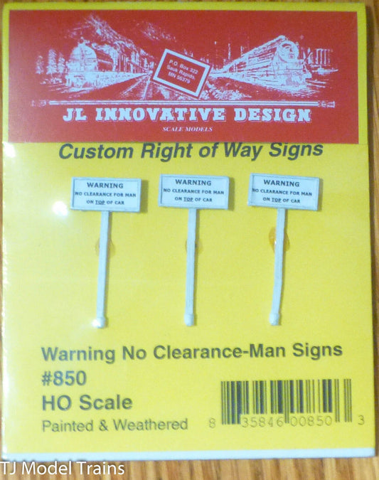JL Innovative Design #850 Right of Way Signs -- No Clearance Man on Top of Car