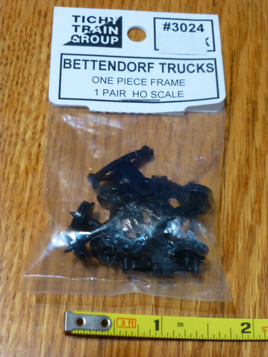 Tichy Train Group HO #3024 Bettendorf Trucks (One Piece Frame) 1 Pair in Package