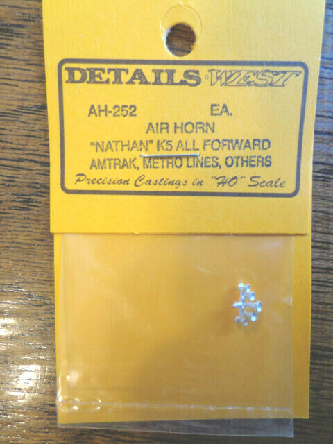 Details West HO #252 Air Horn "Nathan" K5 All Forward, Amtrak, Metro Lines, & Ot