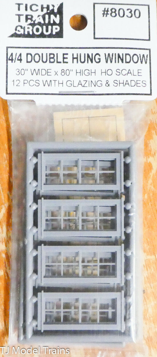 Tichy Train Group HO Scale #8030 (4/4 Double Hung Windows) 30'x80 High to Scale