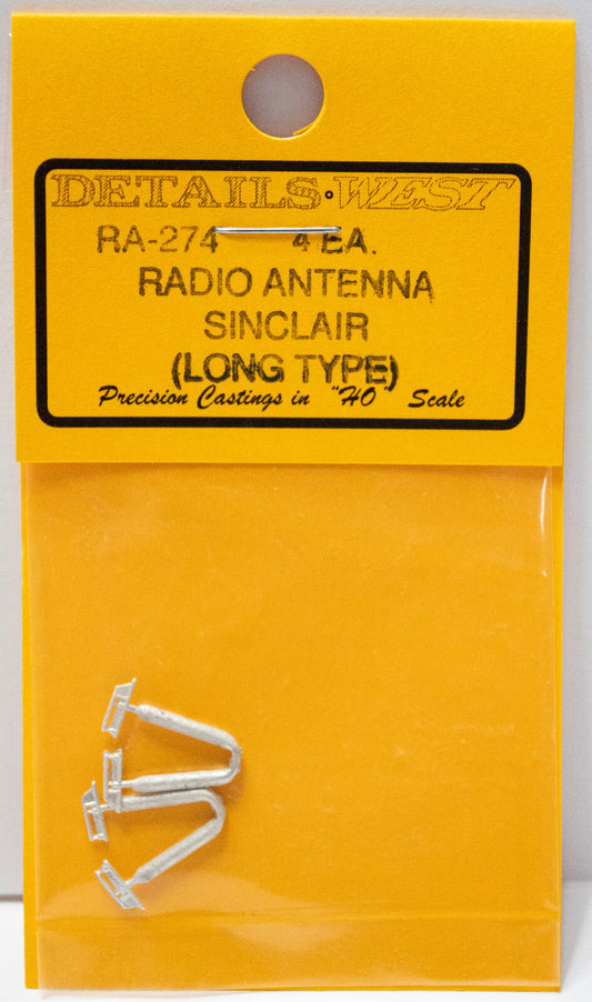 Details West HO #274 Sinclair Antenna -- Long Type pkg(4)