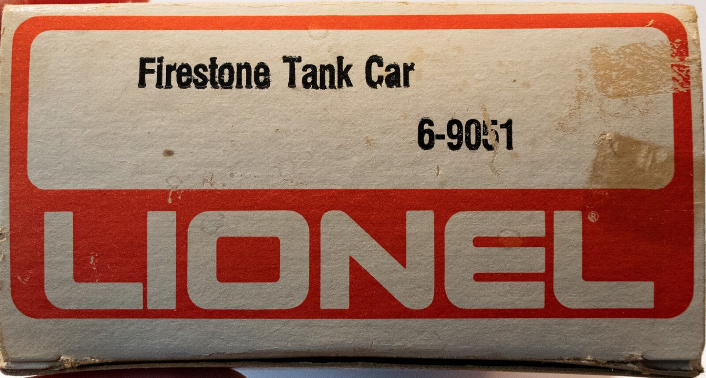 Lionel O Scale (Used) #9051 Firestone Tank Car Mid 1970s Train White w/ Blue Let