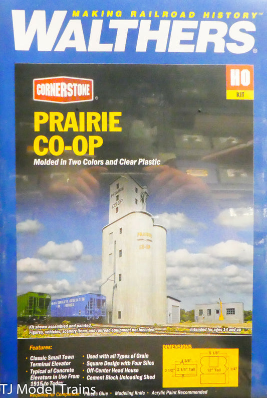 Walthers Cornerstone HO #933-4047 Prairie CO-OP (Plastic Kit) Grain Elevator