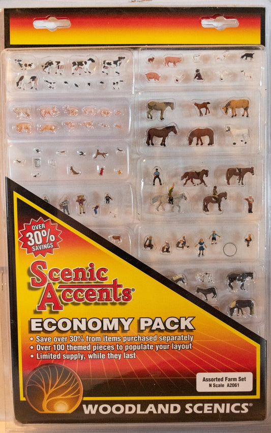 Woodland Scenics N #2061 Farm Figure Economy Pack - Scenic Accents(R)