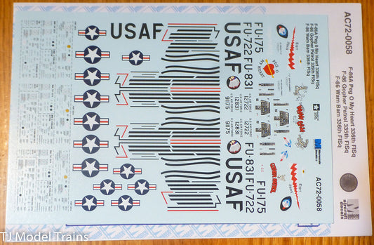 Microscale Decal #AC72-0058 F-86A Peg O My Heart 336th FISq F-86 Gopher Patro
