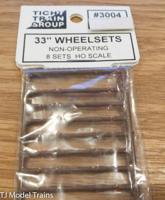 Tichy Train Group HO #3004 Wheelsets - 33" Scenic/Nonworking (plastic) -- 8 Sets