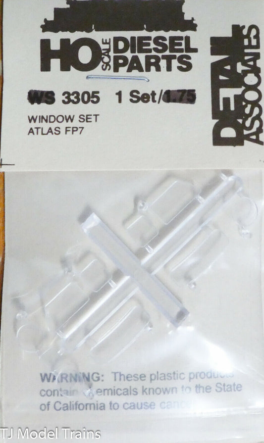 Detail Associates HO #3305 Window Set for: Atlas FP7 - Clear (1:87th Scale)
