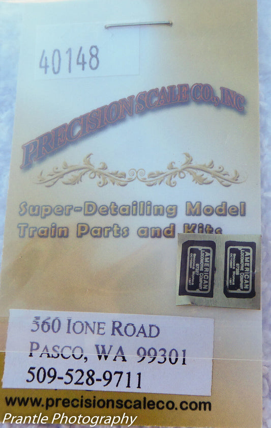 Precision Scale O #40148 American Builder Plates (Pkg 2)