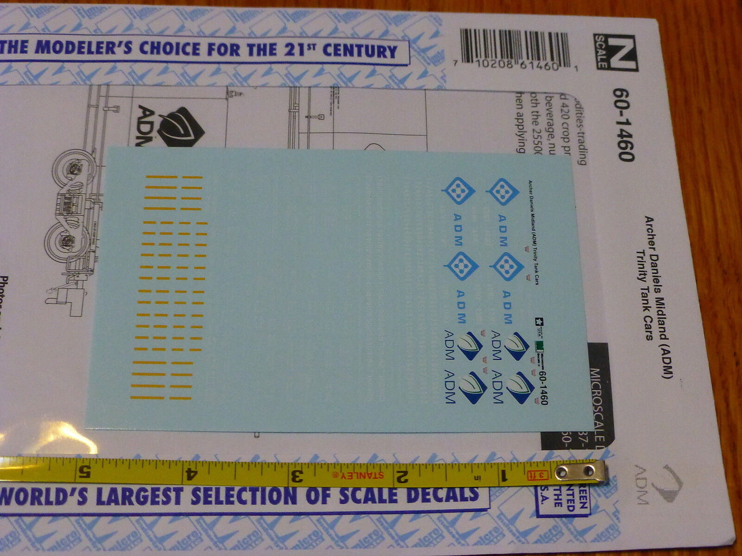 Microscale Decal N #60-1460 Archer Daniels Midland (ADM) Trinity Tank Cars(Decal