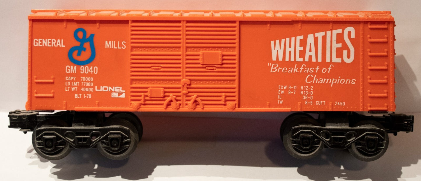 Lionel (#46 No Box) O Scale  #9040 General Mills Wheaties MPC Era Boxcar
