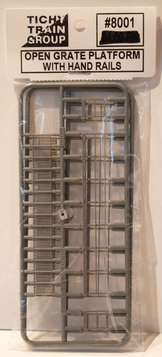 Tichy Train Group HO #8001 Open-Great Platforms with Handrails pkg(2) -- Each: 3