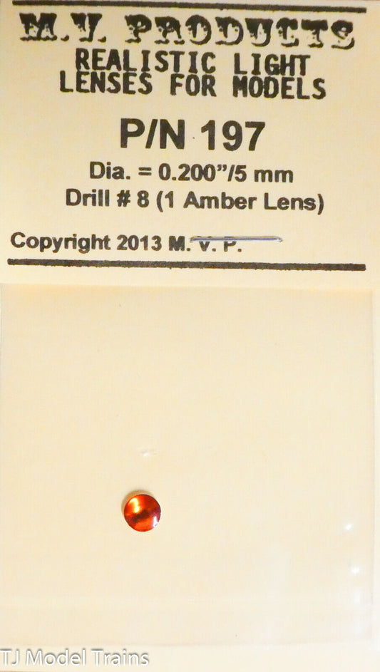 M.V. Products #197 Headlight Lens Set -- .200" / 5mm ( Amber )