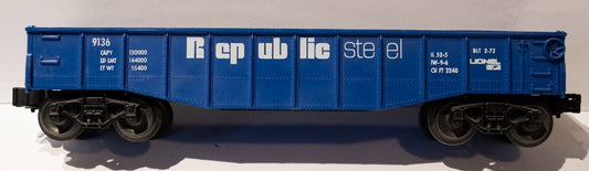 Lionel (#36 No Box) O Scale #9136 Republic Steel Gondola