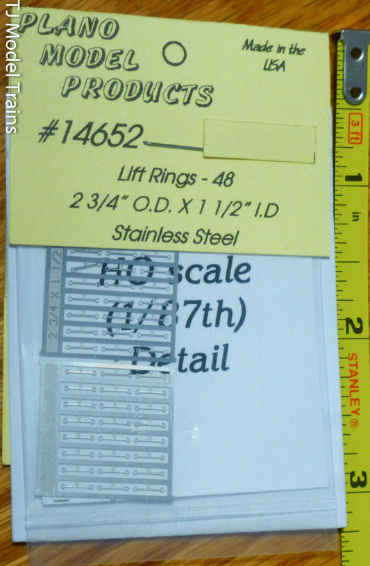 Plano HO #14652 HO Scale Lift Rings 48 2 3/4" O.D. x 1 1/2: I.D. Stainless Steel