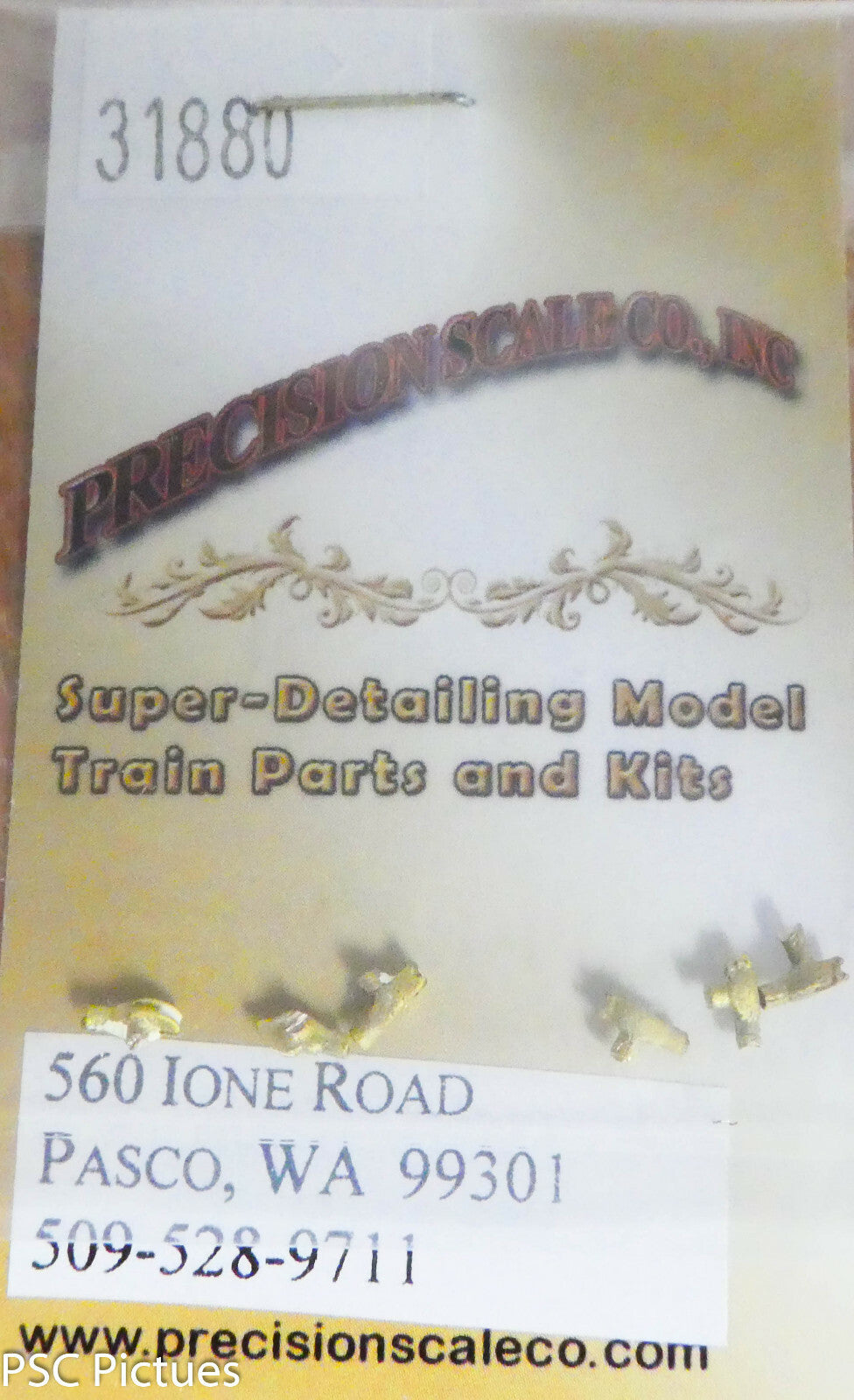 Precision Scale HO #31880 Trolley Shoes, (6 pcs in pkg) Brass Castings