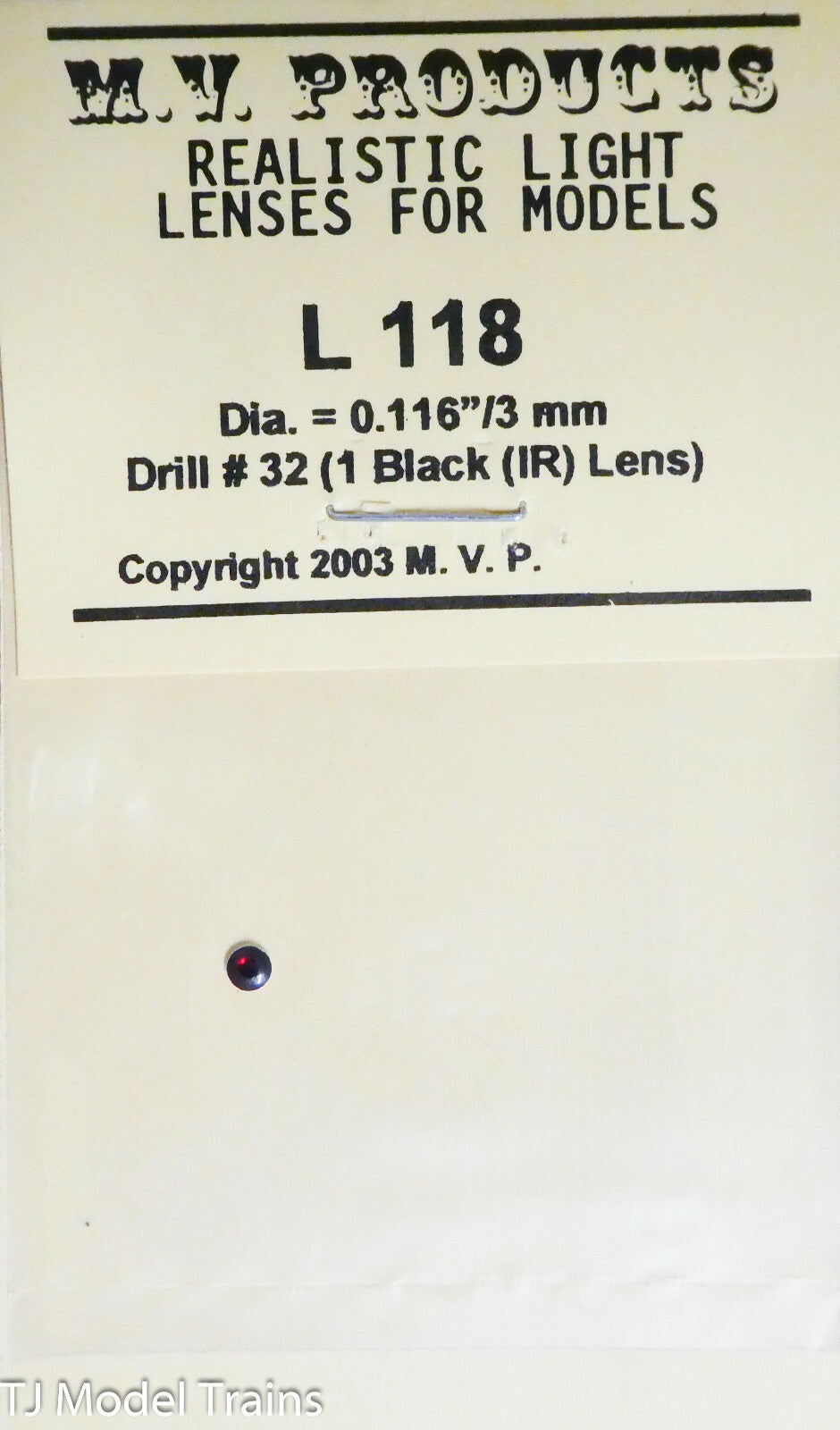 M.V. Products #118 Headlight Lens -- .118" Black For Military Vehicle Infra-Red