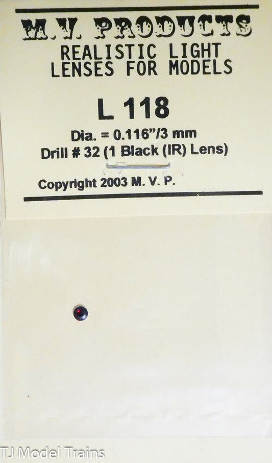 M.V. Products #118 Headlight Lens -- .118" Black For Military Vehicle Infra-Red