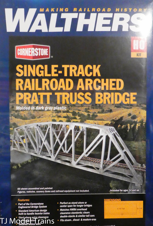 Walthers Cornerstone HO #933-4521 Single-Track Railroad Arched Pratt Truss Brdge