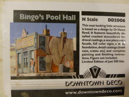 Downtown Deco N #2006 Bingo's Pool Hall (plaster kit)