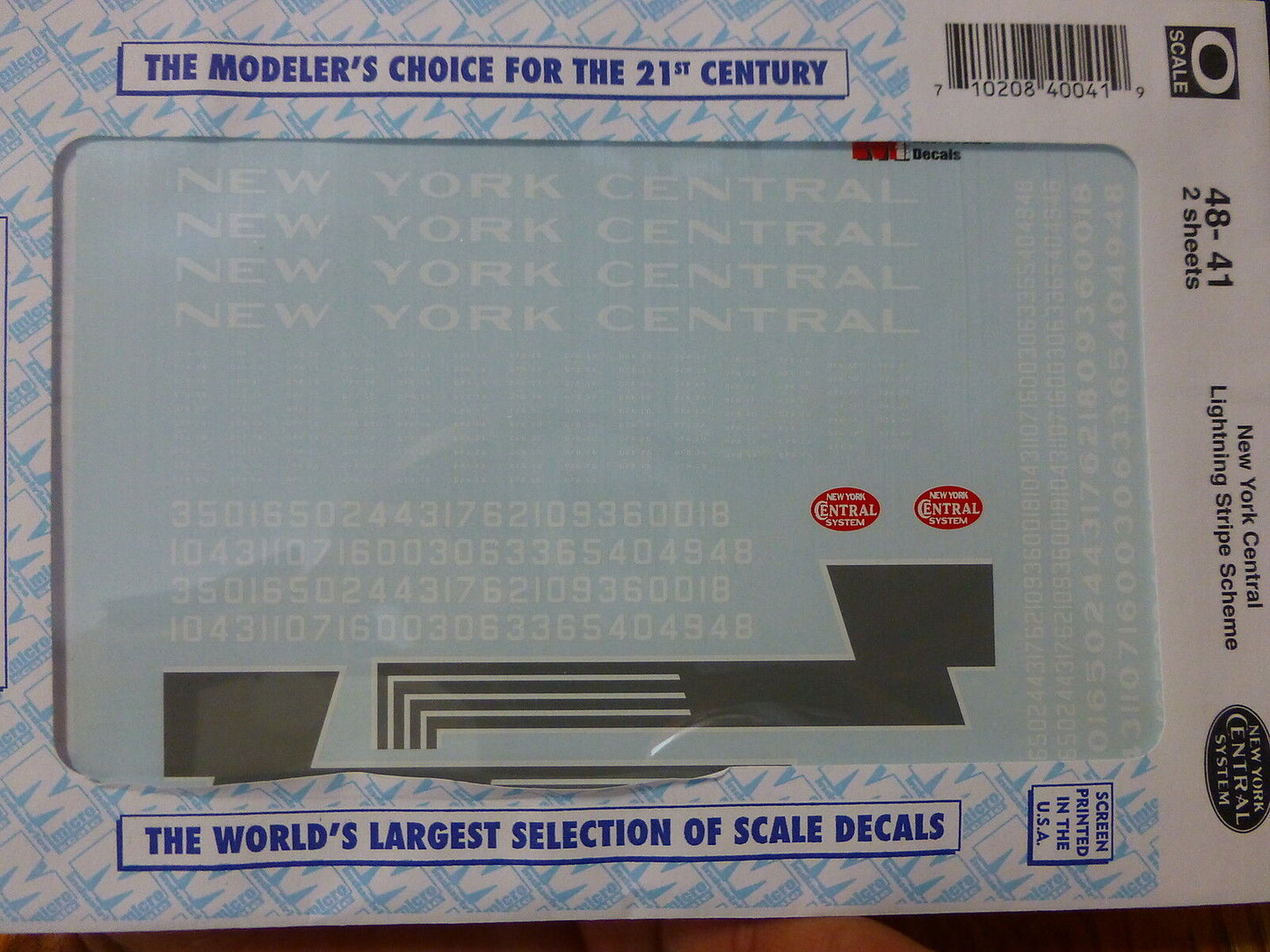 Microscale Decal O #48-41 NYC Diesels - FA & FB units - Lightning Stripe Scheme