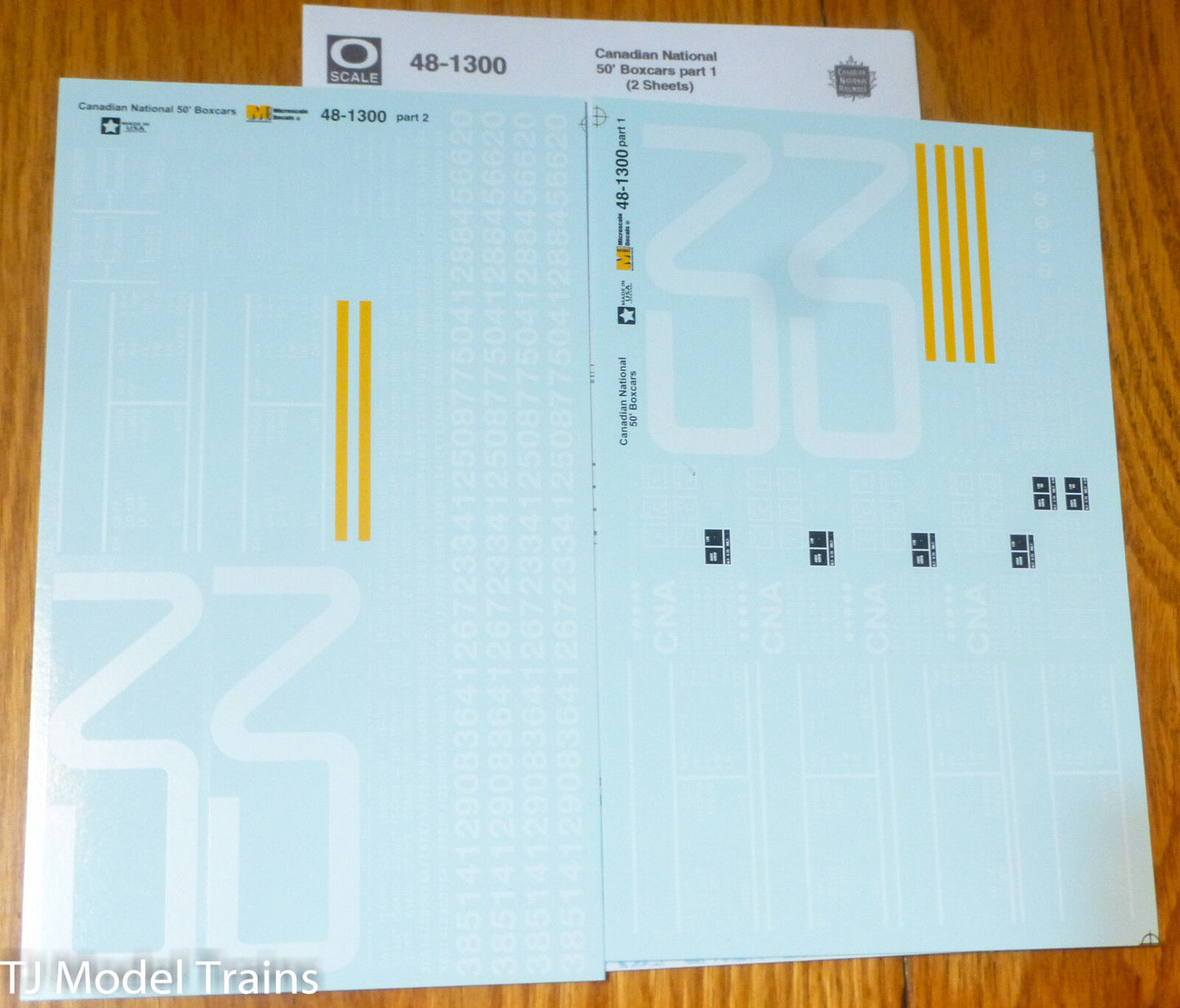 Microscale Decal O #48-1300 Canadian National 50' Boxcars Part 1 (2 Sheet Set)