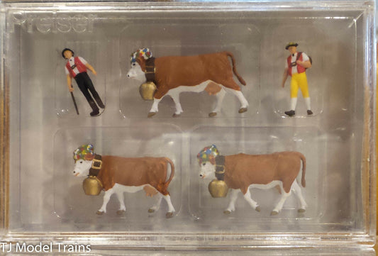 Preiser: #10404 Cowheard & Herd of Cows