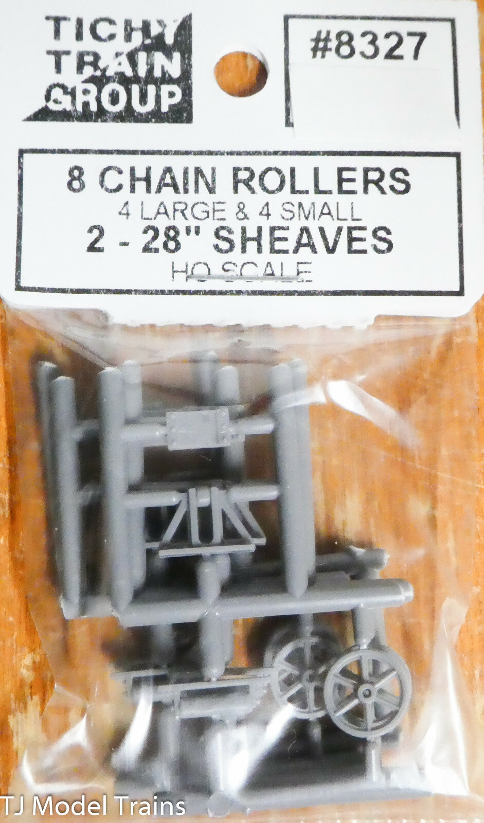 Tichy Train Group HO Scale #8327 (8 Chain Rollers 4 Large & 4 Small) 2-28" Sheav
