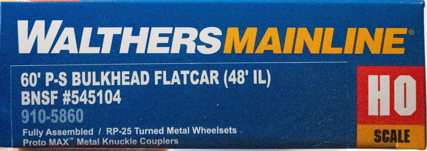 Walthers HO #910-5860 60' Pullman-Standard Bulkhead Flatcar (48' IL) - Ready to