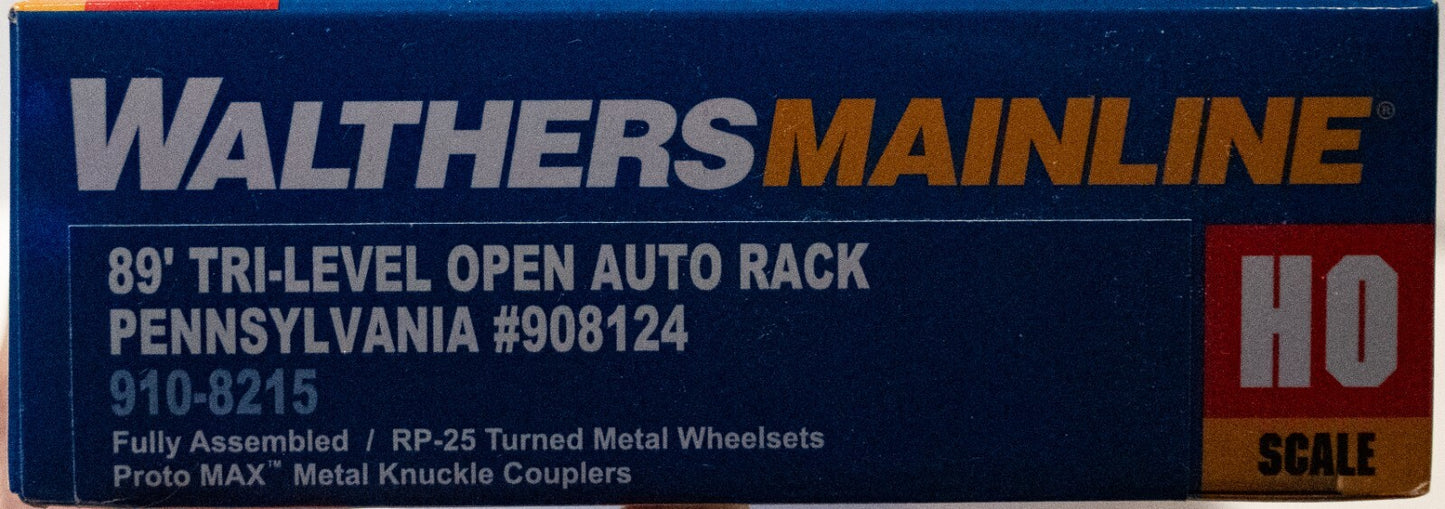 Walthers HO #910-8215 89' Flatcar w/Tri-Level Open Auto Rack - Ready to Run -- P