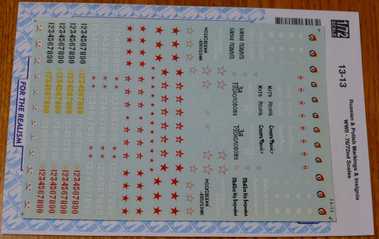 Microscale Decal #13-13 Russian, Polish Markings & Insigni1/48th,1/76th Scales