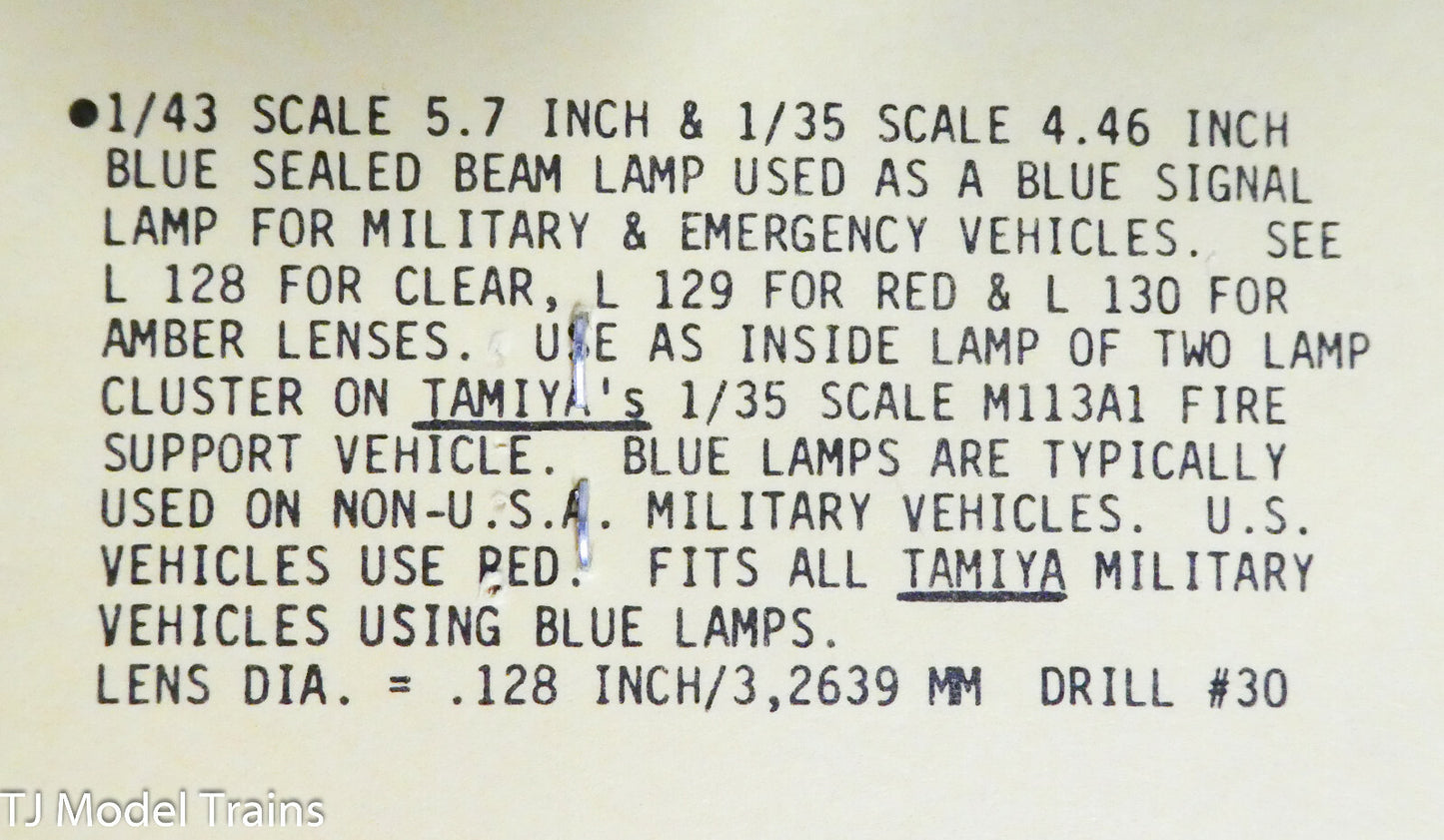 M.V. Products Lenses #131 / Lens .128" Blue (1 pkg)