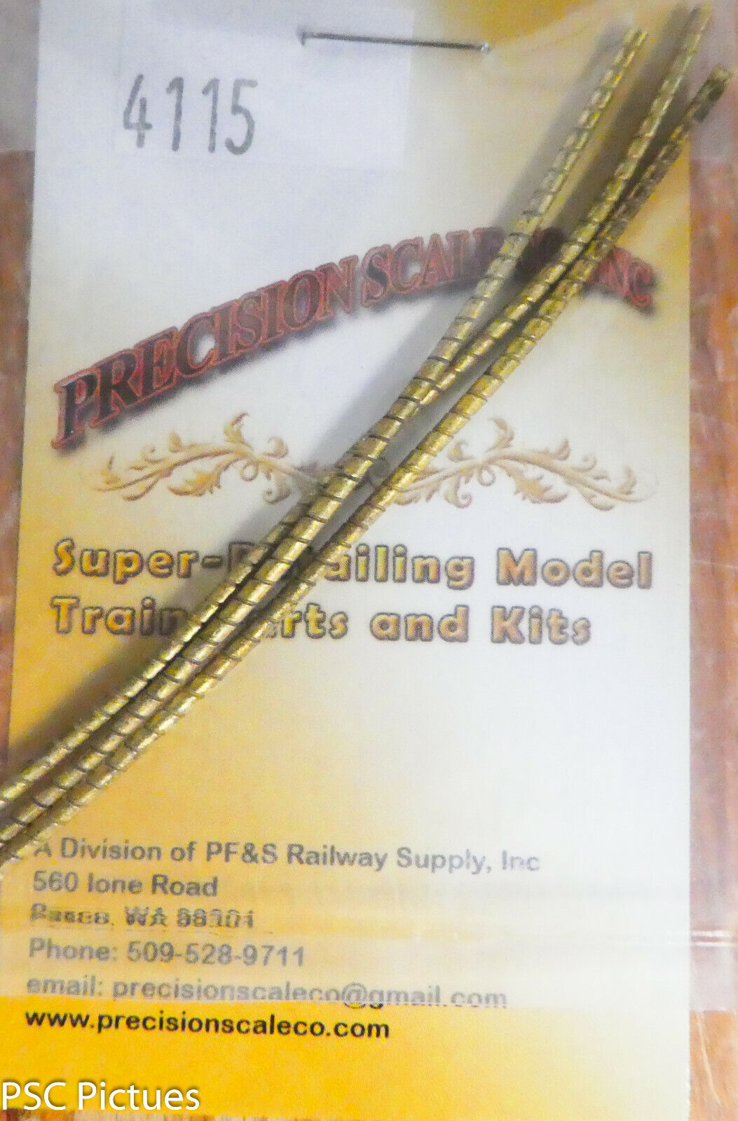 Precision Scale HO #4115 Pipe, 2 1/2" Long, Lagged, Machined, .055" OD, (Brass)