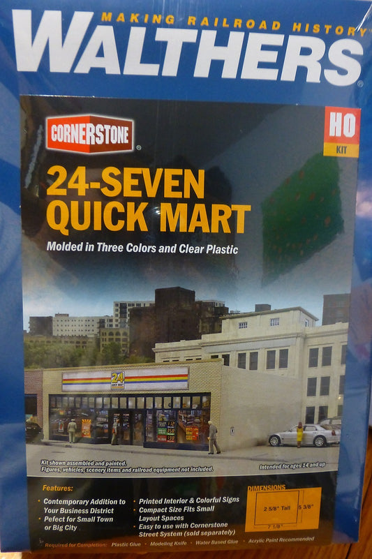Walthers Cornerstone HO #3477   / 24-Seven Quick Mart - Kit --  (Kit Form) NEW
