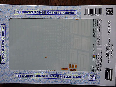 Microscale Decal HO  #87-1094 PC Box Car - Pennsylvania style numbers  1968-76