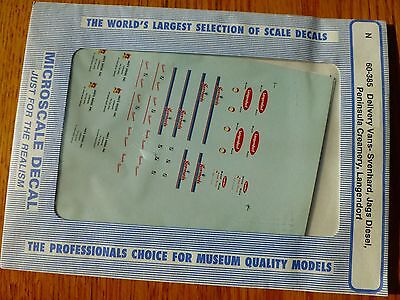Microscale Decal N  #60-385 Vehicle - Delivery Van,Svenhard's Bakery, Jag's Dies