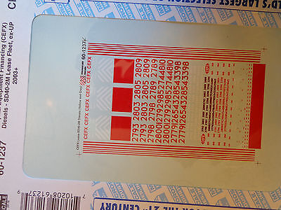 Microscale Decal N  #60-1237 Capital Equipment Finacing (CEFX) Hood Diesels