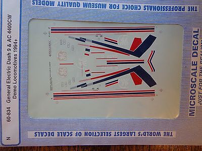 Microscale Decal N  #60-834 General Electric Dash 9-44CW Diesel Demonstrator (19