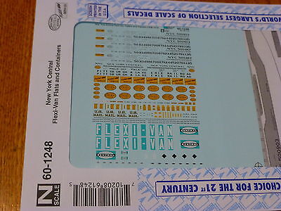Microscale Decal N #60-1248 New York Central Flexi-Van Flats And Containers