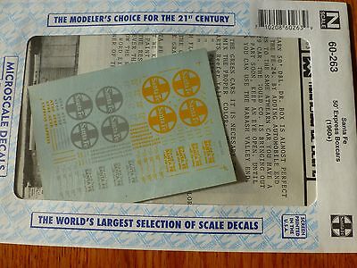 Microscale Decal N  #60-263 Santa Fe 50' Double Door Box Cars