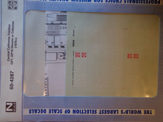 Microscale Decal N  #60-4287 CCT Diesel - GP7, GP18 & Cabooses