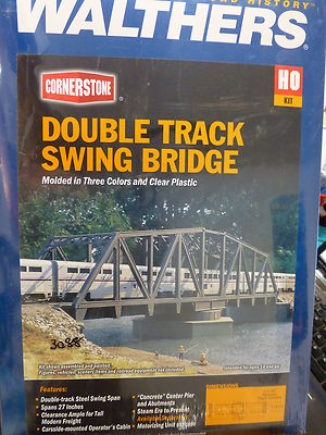 Walthers Cornerstone HO #3088 Double Track Swing Bridge (kit)