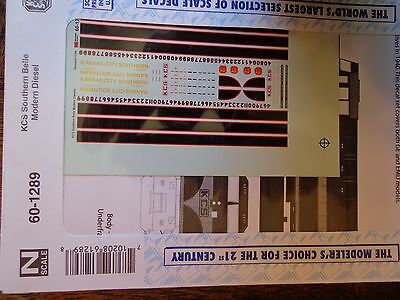 Microscale Decal N  #60-1289 KCS Southern Belle Modern Diesels