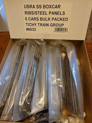 Tichy Train Group #6032 HO USRA 40' Rebuilt Boxcar w/Ribbed Steel Sides - 6 Pack