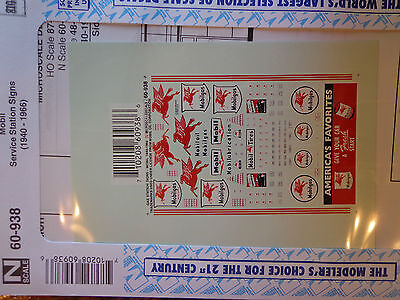 Microscale Decal N  #60-938 Mobil Service Station (1940-1966)-Gas Stations - Mob