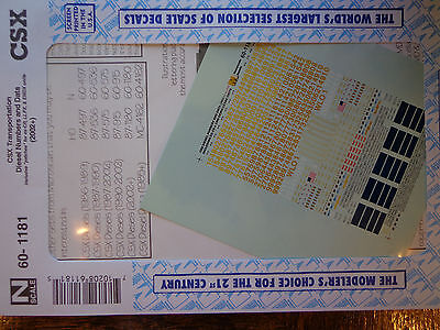 Microscale Decal N  #60-1181 CSX Numbers & Data (2002+) Incl. ex-CR & EMD Demo/L