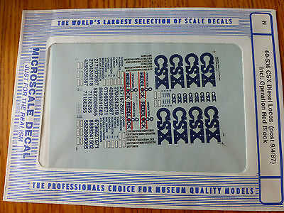 Microscale Decal N  #60-536 CSX Diesels incl Operation Redblock