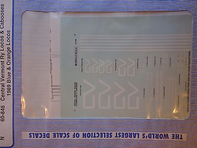 Microscale Decal N  #60-846 Central Vermont Ry Locos & Cabooses, (1989)-Diesels