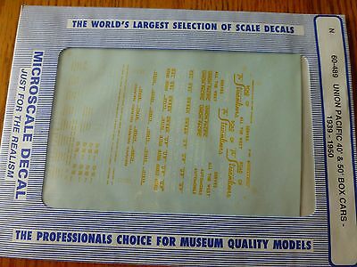 Microscale Decal N  #60-489 UP Freight-Box Car - 40' & 50'